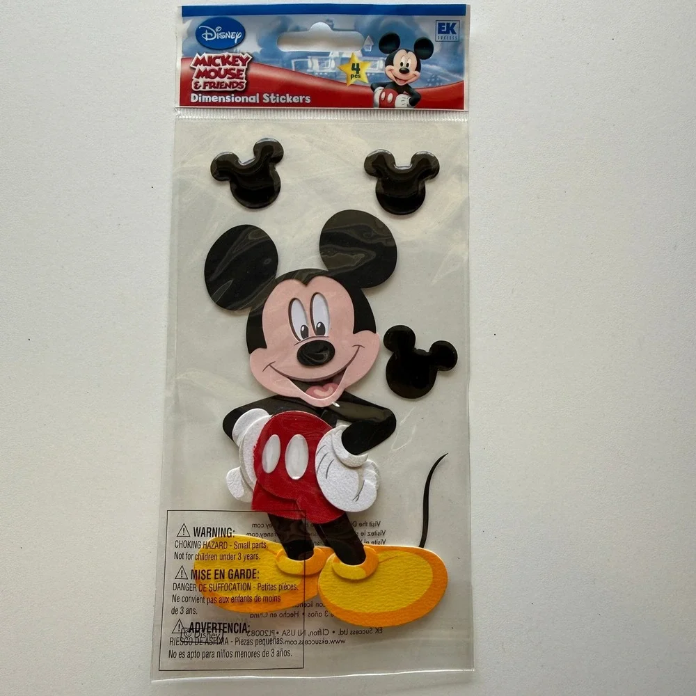 Disney Mickey Mouse Dimensional Stickers 4pc EK Success DJJ005 Scrapbook Craft